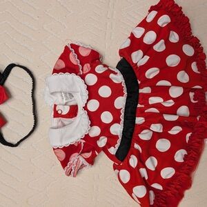 Disney Red and White Polka Dot Dress with Headband